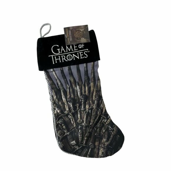 Game of Thrones Christmas Stocking Sword Thrown Silky Embroidered Velvet Trim - Picture 1 of 4